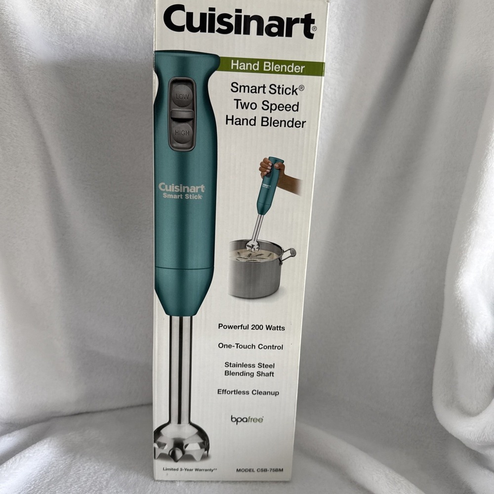 Cuisinart Smart Stick Hand Blender 200 Watts CSB-75BM Bermuda Teal MIB New